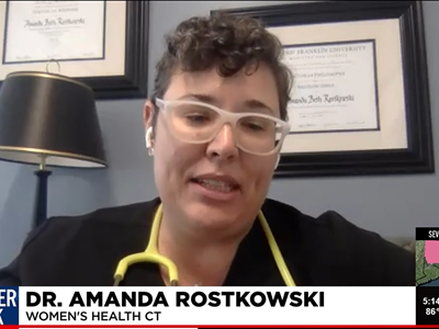 screen grab from channel 3 news featuring Dr Amanda Rostkowski